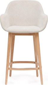 Beżowy tapicerowany hoker z podłokietnikami (wysokość siedziska 66 cm) Konna – Kave Home