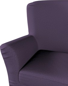 Pokrowiec na fotel Tomelilla wysoki z zakładkami kolor fioletowy tkanina strukturalna