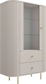 Witryna Lento 98 cm z szufladami - beż piaskowy