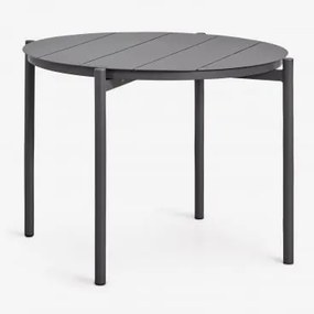 Okrągły Stół Jadalniany Ø110 Cm Z Aluminium Elton Grafitowa Szarość - Sklum