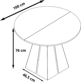 Industrialny stół rozkładany Fuego 100-176 cm z obręczą