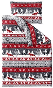 PrzytulneMieszkanie.pl PrzytulneMieszkanie.pl Pościel z mikropluszu SNOWY FOREST szara Rozmiar pościeli: 2 szt 70 x 90 cm | 200 x 220 cm