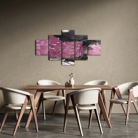 Obraz - Różowo - czarna abstrakcja (125x70 cm)