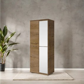 Szafa Otwierana Dwudrzwiowa z Lustrem 80cm x 200cm  LEFKAS | Półki + Wieszak