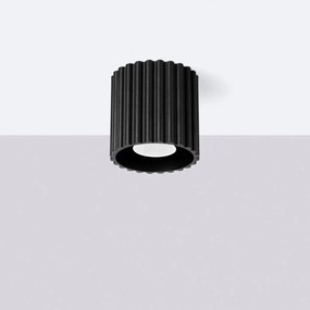 Plafon AURA 1 czarny GU10 ryflowany SOLLUX  LIGHTING