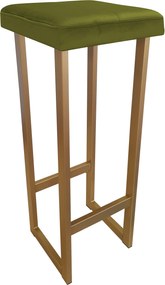 Hoker ALEX krzesło barowe tkanina Welur podstawa metalowa : Kolor Stelaża - Złoty, Kolor tkaniny - VELVET - BL75, Wysokość - 90 cm