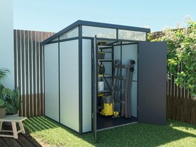 Schowek ogrodowy z szarej żywicy 3,65 m² z podłogą - MINARO