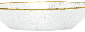 Szklany talerz głeboki ze złotą obwódką DATURA, 20 cm