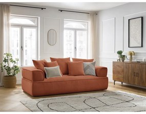 Sofa z tkaniny szenilowej w kolorze terakoty 237 cm Whesley – Bobochic Paris