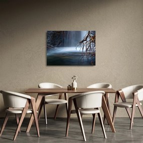 Obraz na szkle zimowej laguny (70x50 cm)