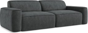 4-osobowa kanapa modułowa - z tkaniny szenilowej - ciemny szary - OMAO