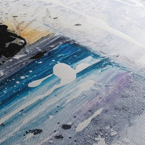 Obraz - Abstrakcyjne pociągnięcia (z zegarem) (90x30 cm)
