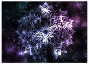 Obraz na szkle - Mandala lotosu w kosmosie (70x50 cm)