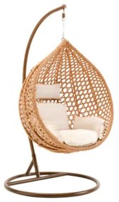 PROMOCJA Jasnobrązowe wiszące krzesło TROPIKAL ze stojakiem II. jakość