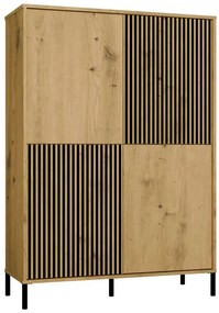 Komoda z lamelami na nóżkach dąb artisan - Valdi 3X