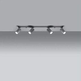Plafony nowoczesny Briix, stal - 4 źródło światła 3000K - L.80 x H.16 cm - szary