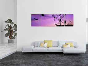 Obraz - Sylwetki zwierząt (170x50 cm)