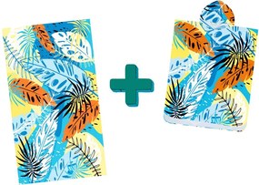 Ponczo plażowe SUMMER FRESH niebiesko-żółte 80x145 cm