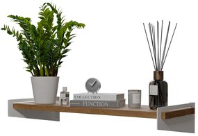 Skandynawska półka ścienna na książki biały + dąb lancelot M1-R87