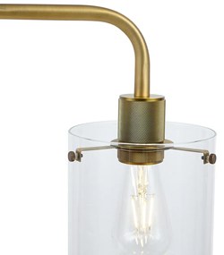 Designerska lampa podłogowa brązowa z przezroczystym szkłem - Domo Nowoczesny Oswietlenie wewnetrzne