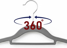 Zestaw wieszaków welurowych MAGIC VELVET 20 szt. szare