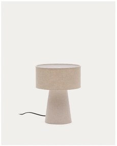 Szarobeżowa lampa stołowa z tekstylnym kloszem (wysokość 35 cm) Algaida – Kave Home