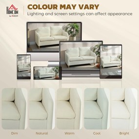 HOMCOM Dwuosobowa sofa mała sofa w stylu Sherpa-fleece 137 cm do salonu kremowa | Aosom PL
