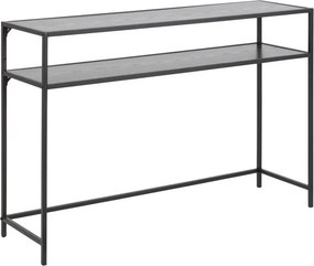 Konsola z półką w stylu loftowym Seaford Slim czarny