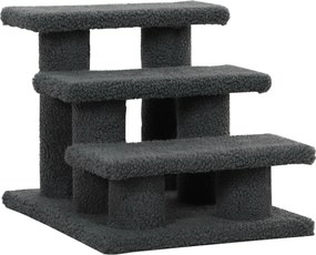 PawHut Schodki dla kota 3 stopnie Schodki dla zwierząt Schodek dla kota 45 x 35 x 34 cm Ciemnoszary | Aosom PL