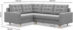 Narożnik Victoria 2 z otomaną – funkcja spania, 2 pojemniki na pościel, nowoczesny design, tkanina Lux