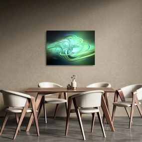 Obraz na szkle - zielona abstrakcja (70x50 cm)