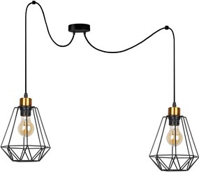 Czarna druciana lampa do industrialnej kuchni - K110-Telesto
