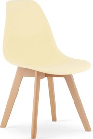 Zestaw 4 kremowych krzeseł skandynawskich z drewnianymi nogami Z3-H96