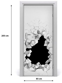 Naklejka samoprzylepna na drzwi Dziura w ścianie