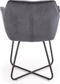 Tapicerowane krzesło z podłokietnikami na płozach K377