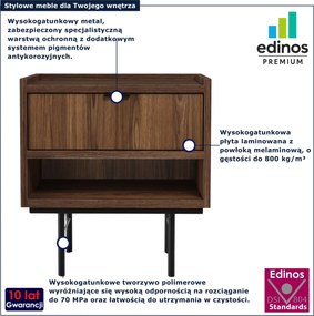 Szafka nocna na nóżkach z szufladą orzech warmia L0-M93