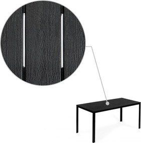 Stół ogrodowy polywood dla 6 osób Sorelia 156x78 cm, czarny