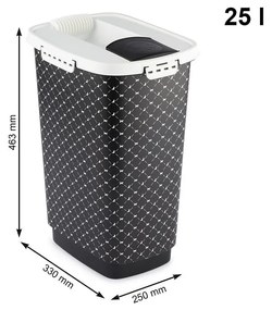 Czarny pojemnik na karmę 25 l Cody – Rotho