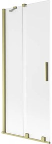 Mexen Velar parawan nawannowy 2-skrzydłowy rozsuwany 85 x 150 cm, szron, złoty szczotkowany - 896-085-000-31-55