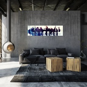 Obraz muzyków (170x50 cm)