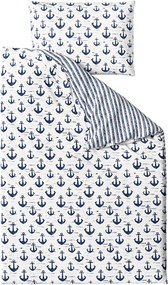 PrzytulneMieszkanie.pl PrzytulneMieszkanie.pl Bawełniana pościel NAVYSTA POLY niebiesko-biała Rozmiar pościeli: 70 x 90 cm | 140 x 200 cm