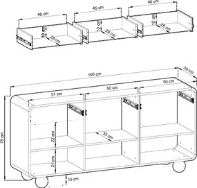 Duża kaszmirowa komoda na kulistych nóżkach A1-R24