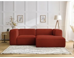 Ceglasty narożnik z materiału bouclé (prawostronny) Zephyr – Bobochic Paris