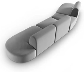 Szara aksamitna sofa lewostronna 428 cm Paolo – Milo Casa