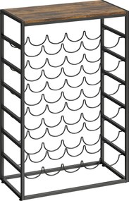 HOMCOM Stojak na wino na 30 butelek wolnostojący stojak z metalu do piwnicy, magazynu, 59 x 30 x 88,5 cm Rustykalny brąz | Aosom PL