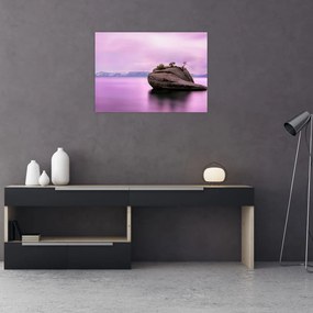 Obraz na szkle kamienia w morzu (70x50 cm)