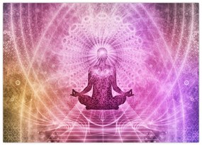 Obraz na szkle - aura medytacji (70x50 cm)