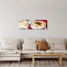 Obraz - Cappuccino (z zegarem) (90x30 cm)