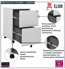Kontenerek jasnoszary na kółkach E6-R21