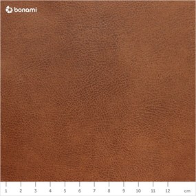 Koniakowy narożnik ze skóry z recyklingu Bonami Selection Fairfield, prawostronny, 282 cm